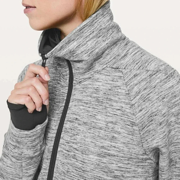 Lululemon Snuggle Up Jacket Heathered Space Dyed  Black Slub / Black | 2 - Picture 4 of 13